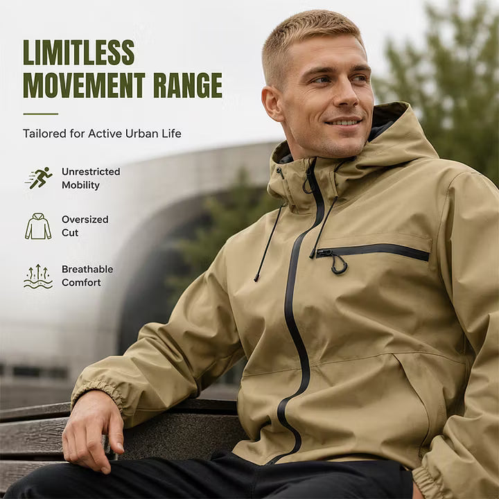 Men's Urban Tactical Shield Hooded Jacket Waterproof Windproof Outdoor Coat